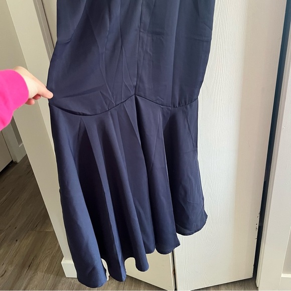 SHEIN Blue A-Line Midi Dress with Crew Neck and Short Sleeves - Picture 5 of 6